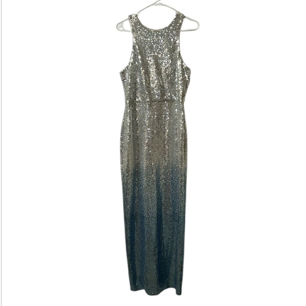 Maggy London Blue Ombre Sleeveless Maxi Dress(Size 8) - Picture 3 of 7